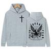 Jesus Faith Over Fear Inverse Letter Print Hoodie Christian Retro Fashion Harajuku Sweatshirt Unisex Fleece Oversized Hoodies