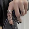 Punk Hip-Hop Kreuzring Hand Mehrschichtig Gefaltet Retro Fingerkette Verstellbare Ringe Schmuck Geschenk für Unisex Ring Party Ringe