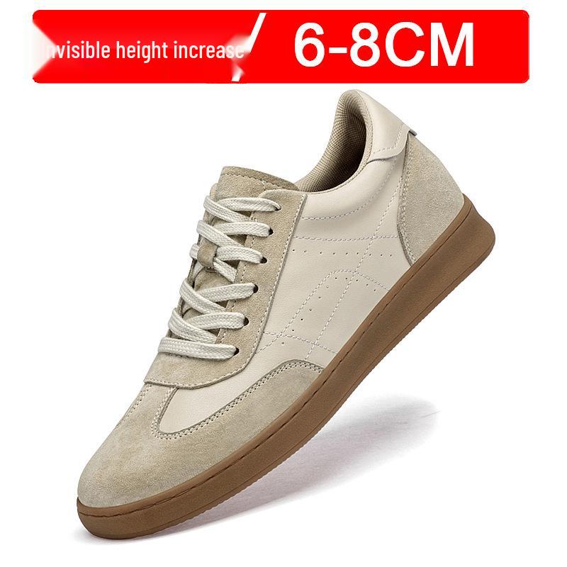 Men's Breathable Lace-up Sports Shoes, 8cm Height Increasing, Lightweight, Thick Sole, Casual Training Board Shoes