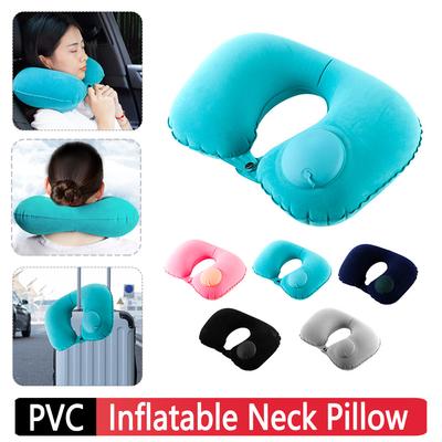 Mini Şişirilebilir U Şeklinde Boyun Yastığı Araba Hava Yastığı Boyun Desteği Kısa Peluş Kılıf PVC Destek Baş Desteği Yumuşak Emzirme Yastığı
