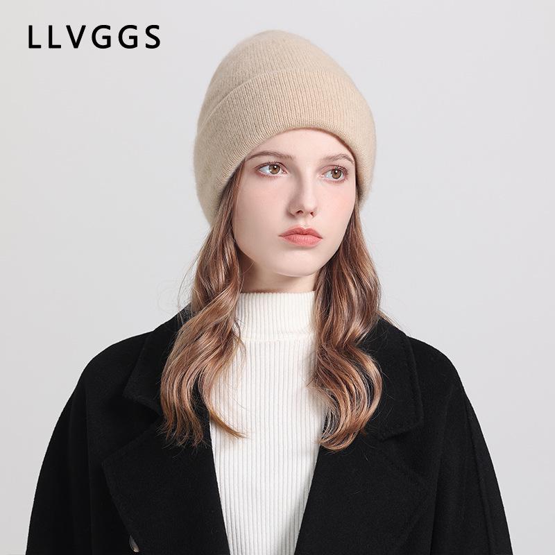 

100% Pure Cashmere Extra Thick Beanie with Fold-Up Brim - Warm Solid Color Knit Hat for Men and Women - Perfect for Autumn/Winter One Size верблюд