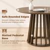Dining Table for 4-6 People Modern Kitchen Table with Slatted Base 120 cm Round Light Walnut
