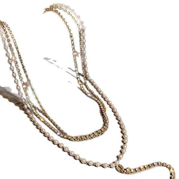 Korean Style Rhinestone Tassel & Pearl Necklace: High-End Clavicle Chain Jewelry for Women