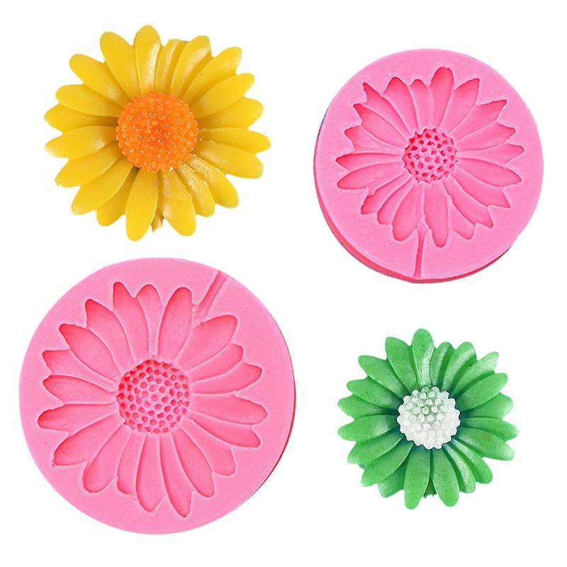 Mother'S Day Little Daisy Flower Fondant Clay Drop Glue Chocolate Silicone Mold Cherry Blossom Baking Cake