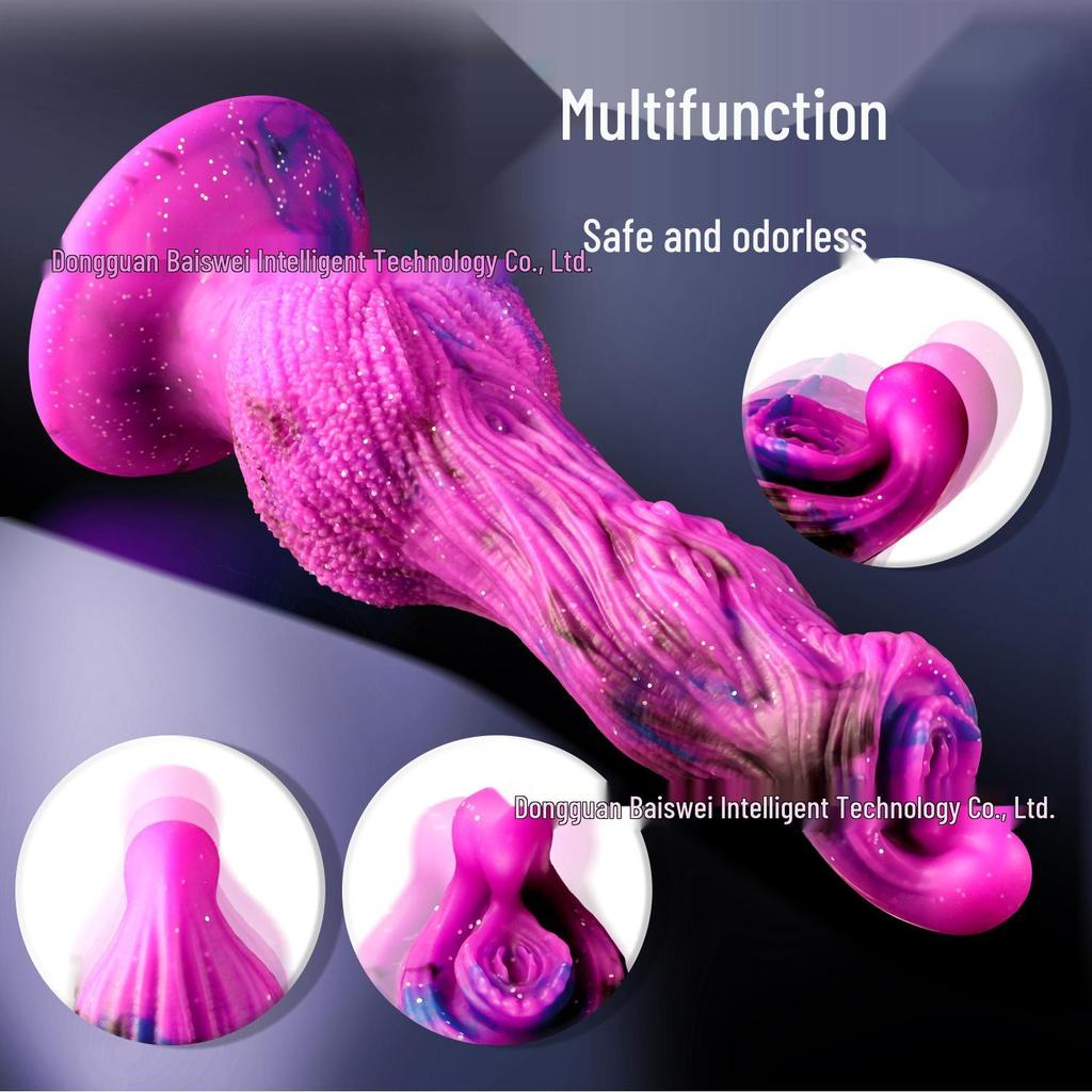 Multicolor Silicone Alien Wolf King Anal Plug - Soft Dog Penis Shaped Female Masturbator