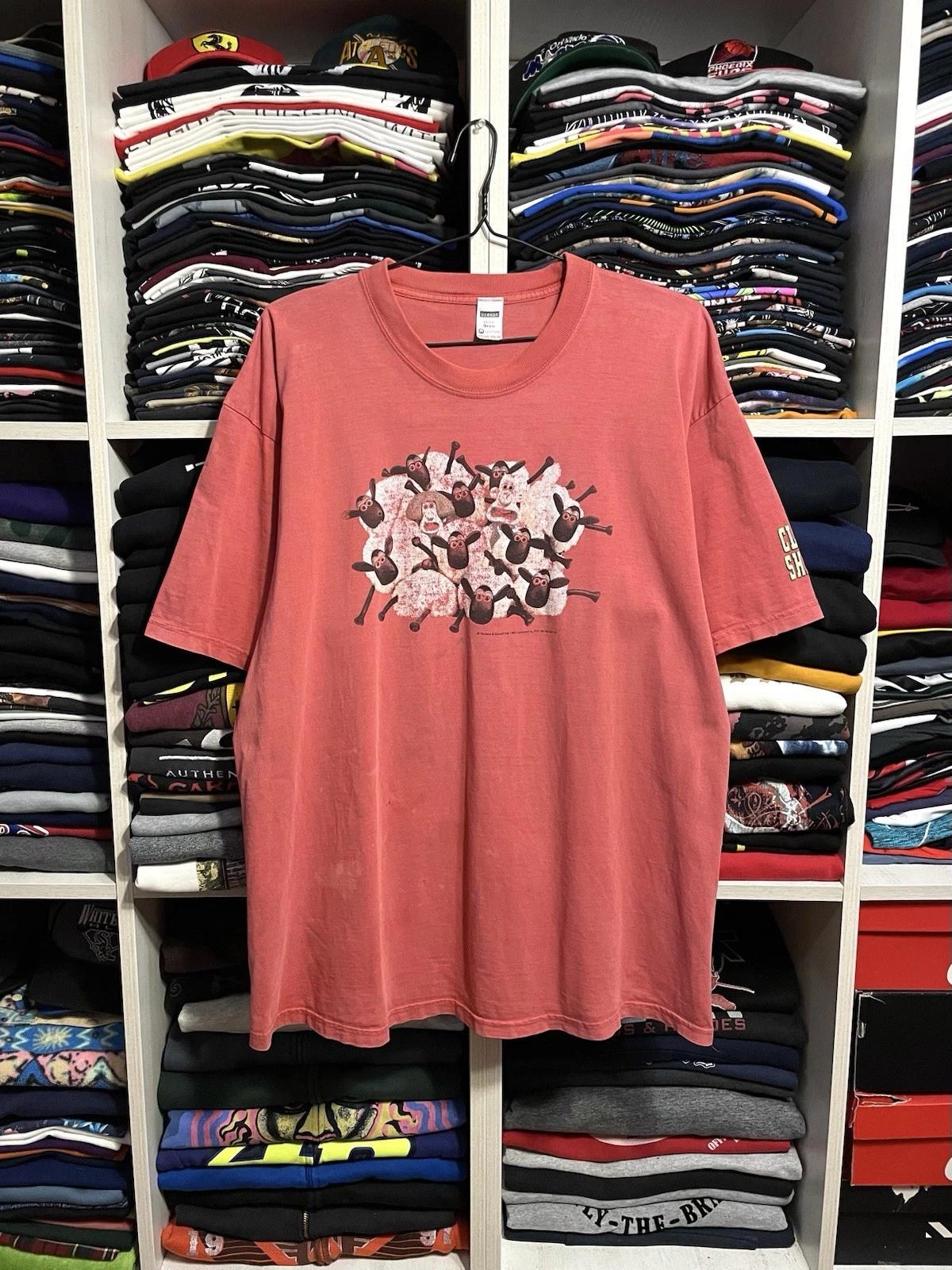 Vintage 1989 Wallace And Gromit Shaun Sheep A Close Shave Cartoon T-Shirt XL 90s S