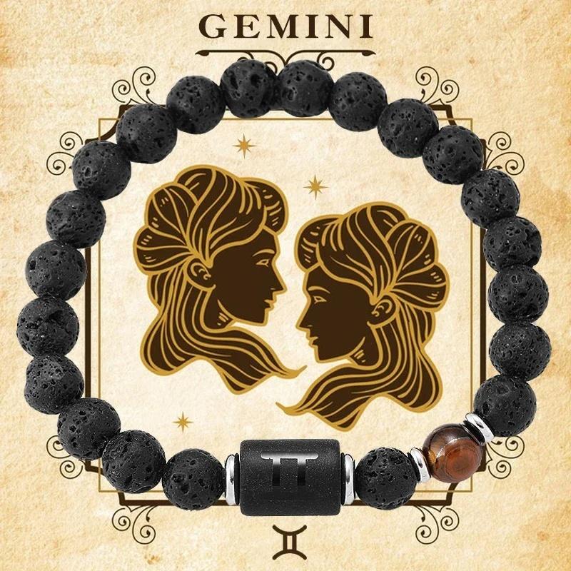 

Браслет з натурального каміння 12 знаків зодіаку Близнюки Козеріг Рак Діва Лев Браслет Жіночий Чоловічий Ювелірні вироби для дружби Браслети