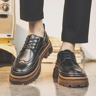 Erkek Retro Brogue Deri Düşük Kesim Ayakkabılar: İlkbahar ve Sonbahar için İngiliz Stili