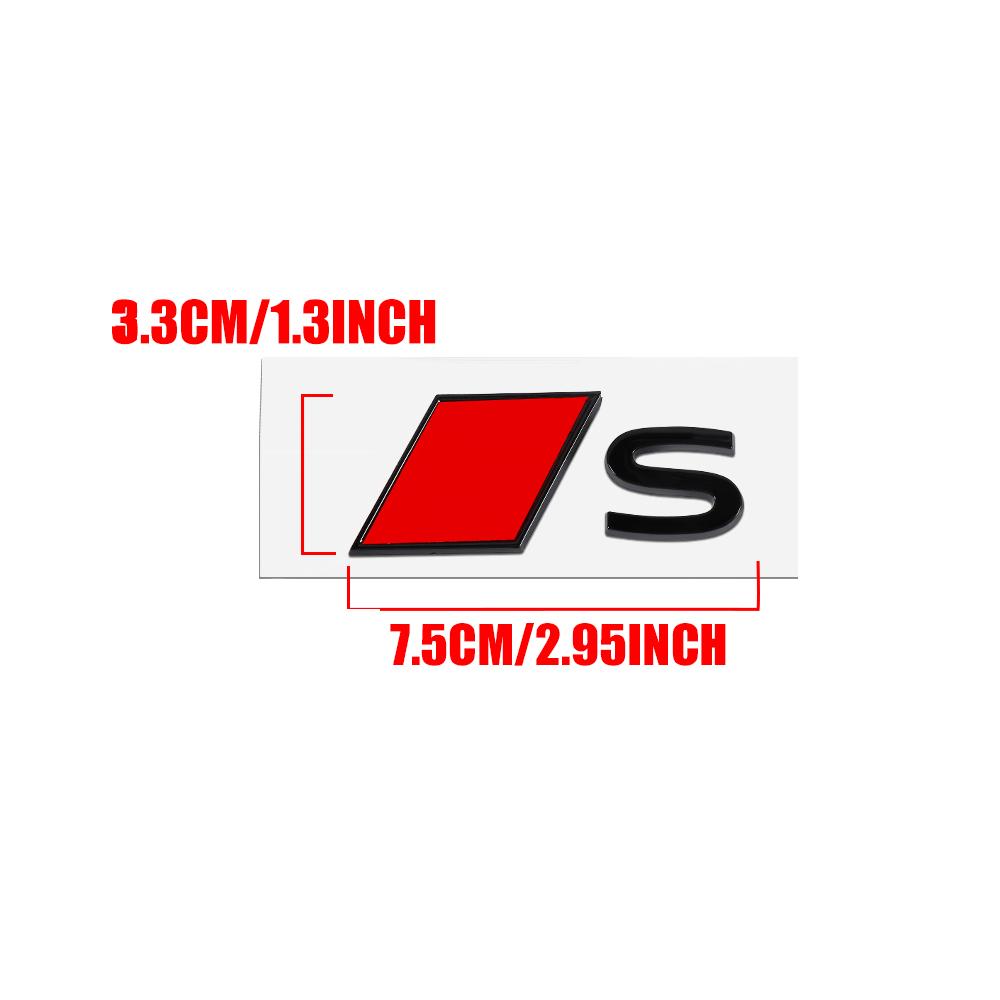 3D Aluminum Car Emblem Rear Trunk Decoration Sticker Tail Badge Decal For kcpn5 S S3 S4 S5 S6 S7 S8 A6 C5 C6 C7 A7 A8 Q3 Q5 Q7 TT