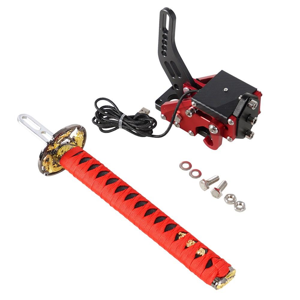 15CM/26CM Katana Handbrake Samurai Sword Handbrake For USB G25/27/29 T300 T500 PC SIM Racing Games Black&Red without Clamp