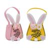 Easter Candy Bag Easter Egg Hunt Bag Easter Tote Bag with Handles Reusable Bunny Gift Bags Rabbit Ears Flowers Easters Basket