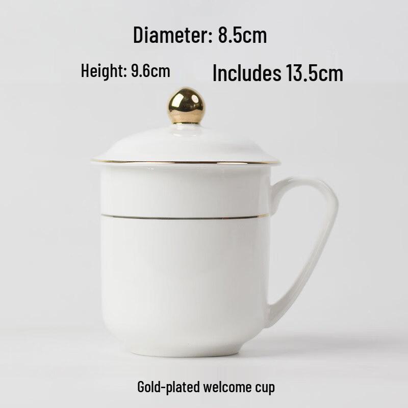 Shangqi Gold-Rimmed Ceramic Cup Set
