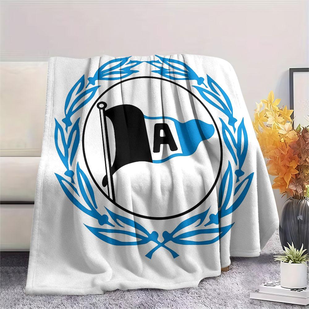 DSC Arminia Bielefeld Printed Flannel Blanket, Soft Throw for Bedroom Sofa, Washable,soccer Fan Merchandise, Great Gift.