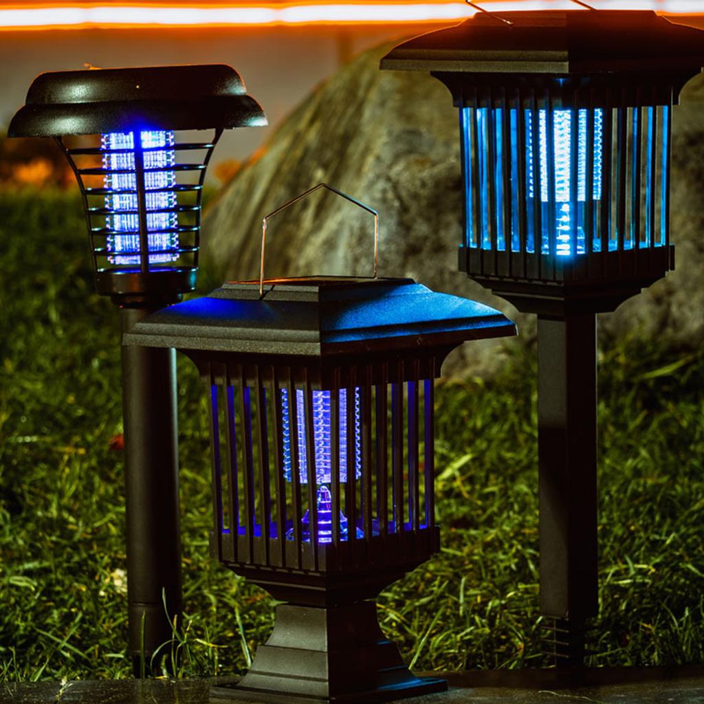 Solar Mosquito Killing Lamp Lawn Lamp Bug Zapper Utomhus insekt Fly Zapper Electric Shock Mosquito