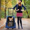 Rolling Pet Carrier, Pet Travel Backpack with Double Wheels & Telescopic Handle, Pet Carrier with Wheels, Pet Travel Carrier for Small Medium Cat Dog