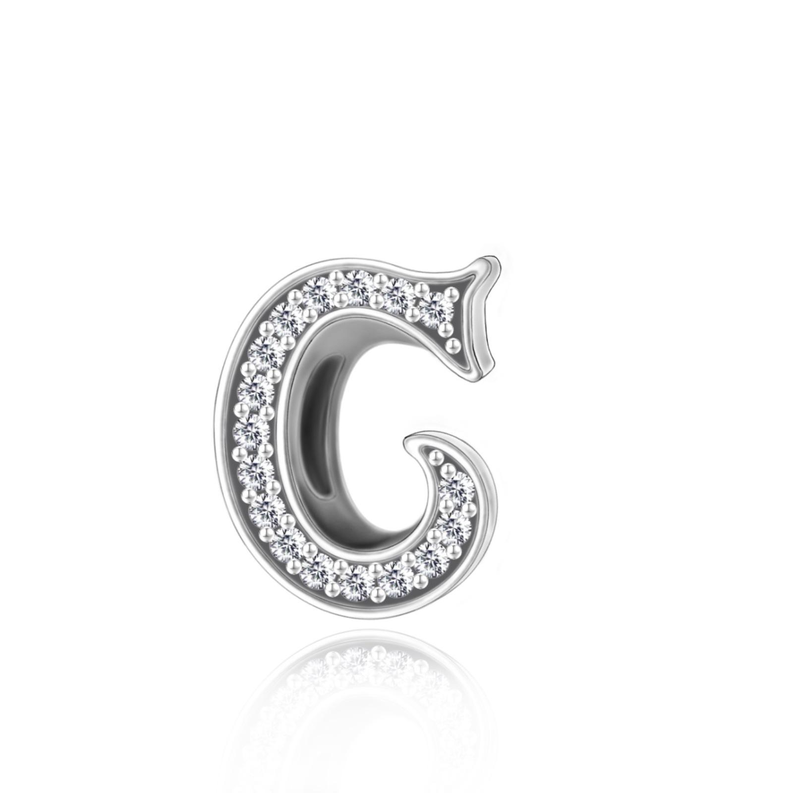 

S925 Silver Simple Style Alphabet Bead Bracelet 26 Letters with Zircon DIY Beaded Jewelry Birthday Valentine s Day Gift