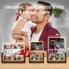 Custom Father's Day Gift for Dad, Photo Acrylic Plaque Personalized Night Light, Walnut Photo Frame with Night Light, Unique Romantic Birthday