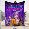 Neon Birthday Celebration Blanket Warmthful Decor Perfect for Seaside Office Chair Picnics Four Seasons Multipurpose Playful Design