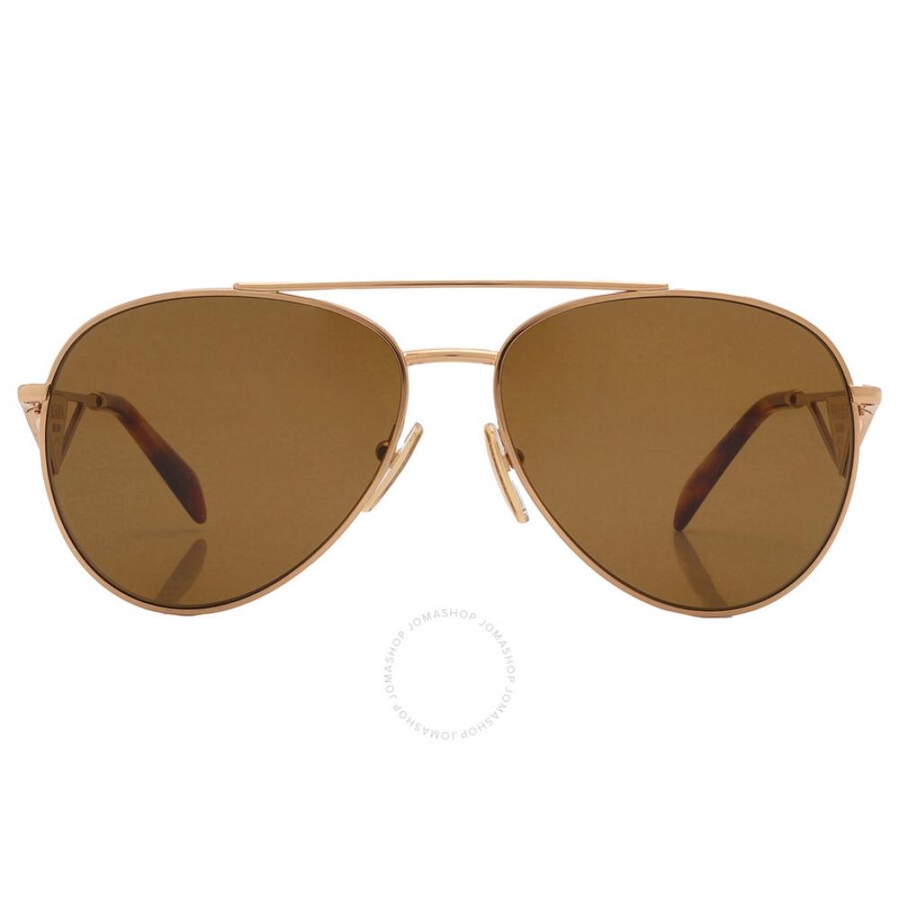

Prada Dark Brown Pilot Ladies Sunglasses PR 73ZS 5AK01T 58