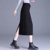 2026 Spring/Autumn High-End Slit Bodycon Midi Skirt - Elegant Medium-Length Women's Skirt