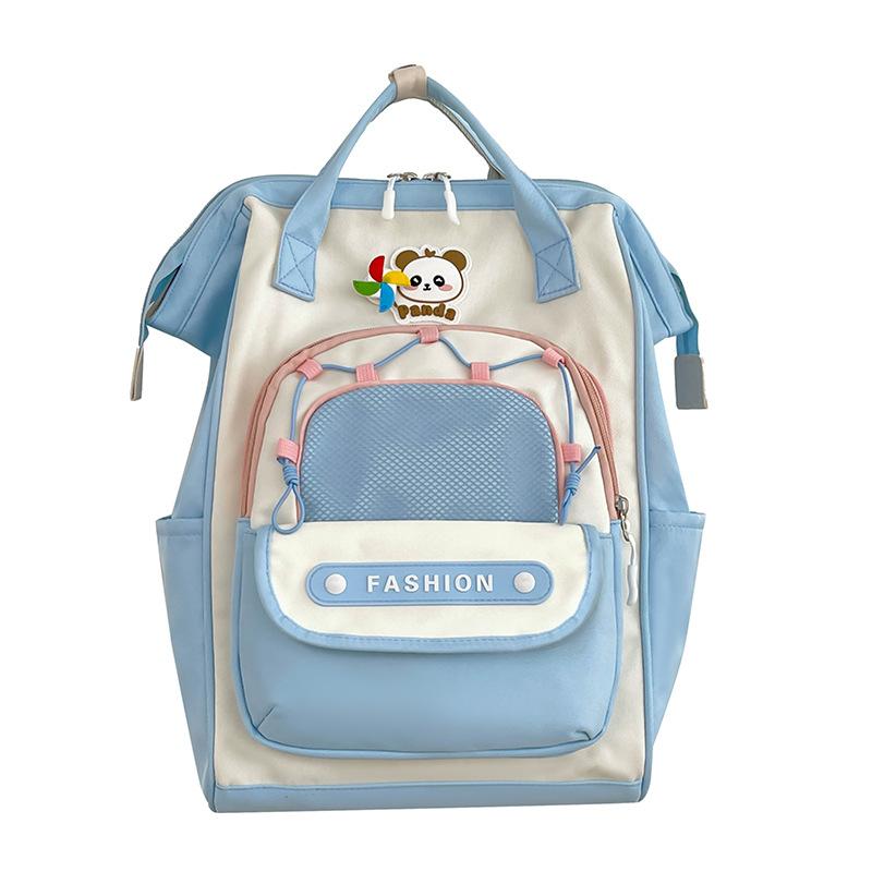 

Корейская версия нишевого контрастного цвета милый рюкзак для женщин, новый студенческий, большой вместимости, повседневный рюкзак, легкий дорожный двойной рюкзак