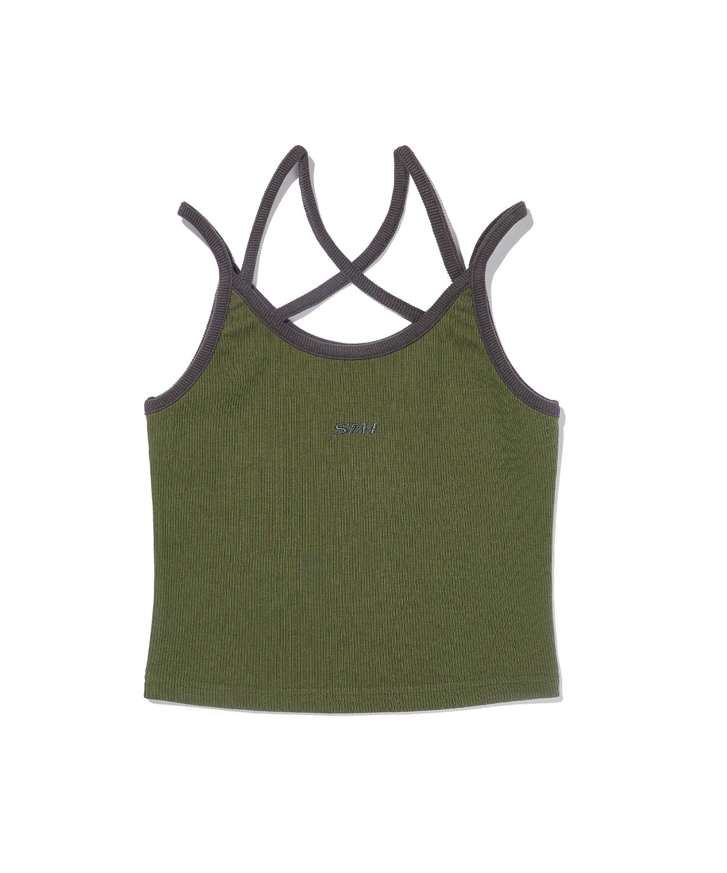 Brown Bless W Stm Crop Tank Top - Khaki Khaki/M