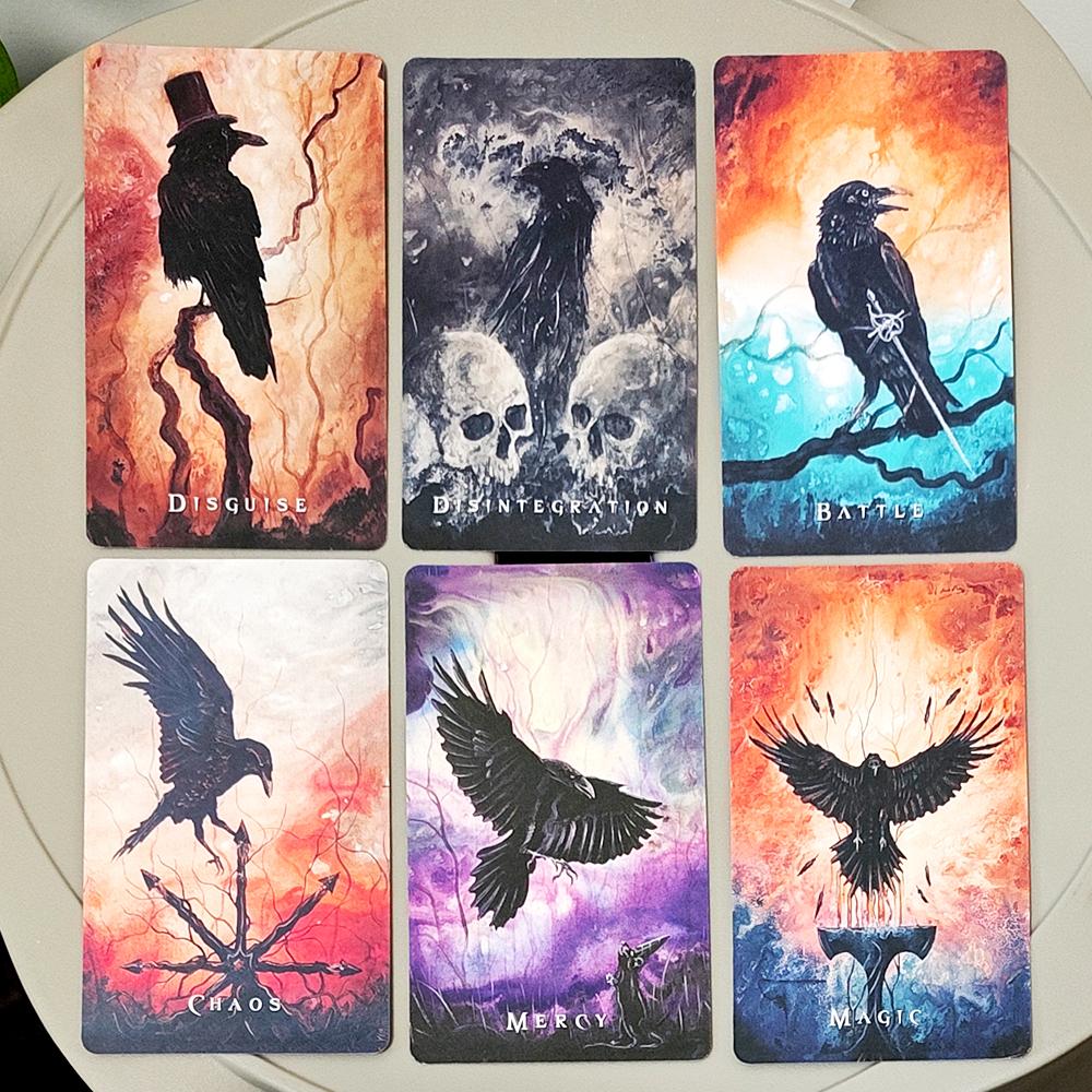 Wisdom of The Raven Oracle Deck - 52 Card Oracle Deck 10.3 X 6 Cm Featuring Original Surreal & Fantasy Raven Art
