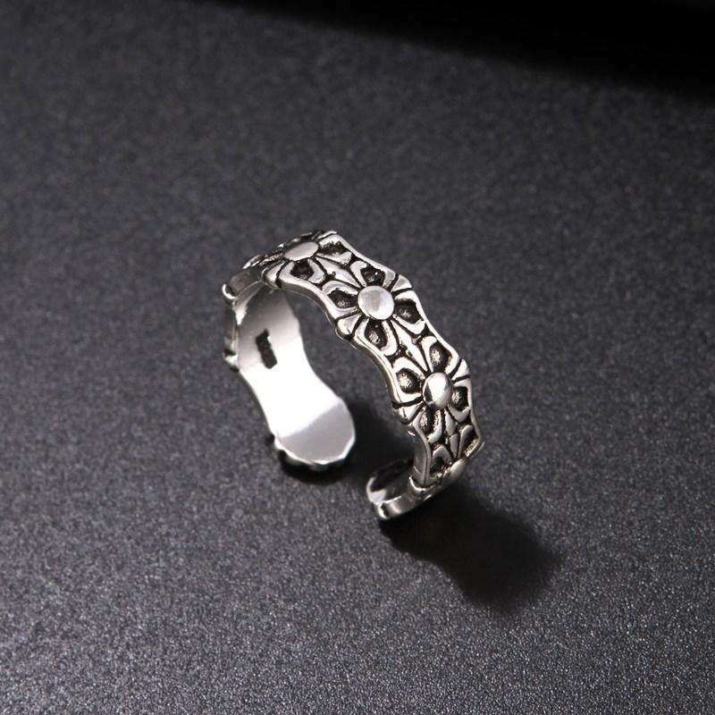 Vintage Silver Big East Gate Cross Ring Female Croix Punk Trend Men'S And Women'S Open Index Finger Ring