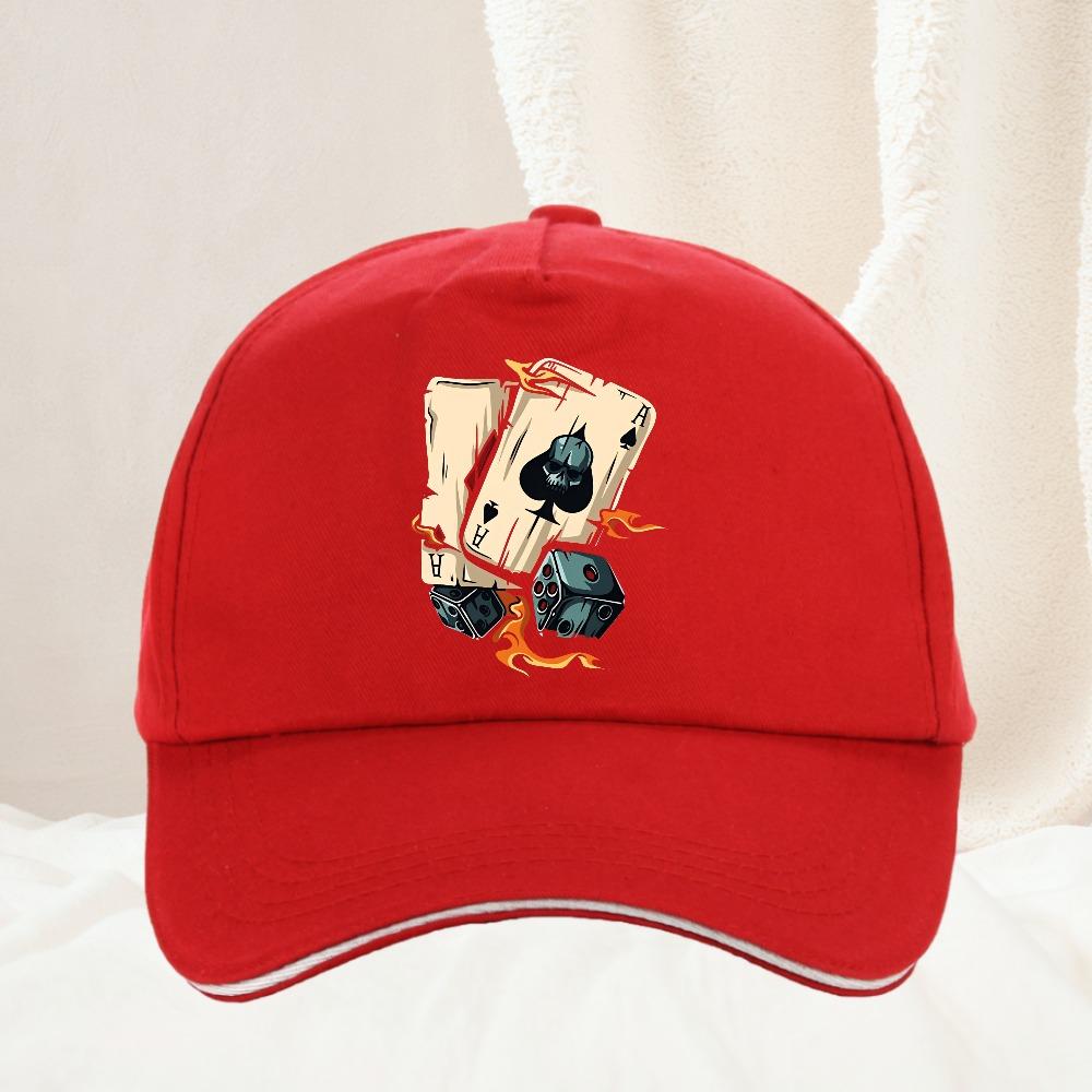 fashionable casual loose creative poker and dice printed sports Baseball Cap Adult Outdoor Caps Hats Unisex Adjustable Cap
