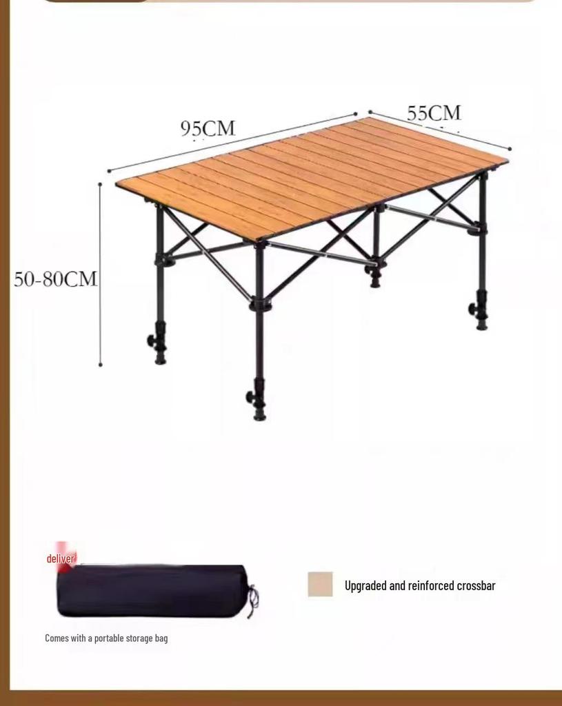 Verstellbarer Outdoor-Klapptisch für Grillen, Picknick und All-Terrain-Einsatz