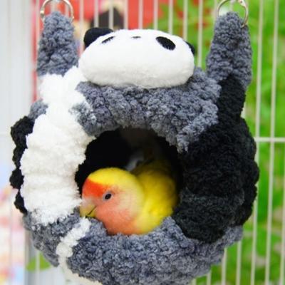 Bird Warm Bird Nest Thickened Comfortable Parrot Hanging Hammock Cartoon Panda Bird Cage Bed Indoor