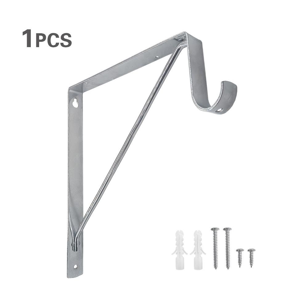 Iron Wardrobe Bracket Heavy-duty Closet Rod Support Hook  For Closet, Bathroom and Kitchen