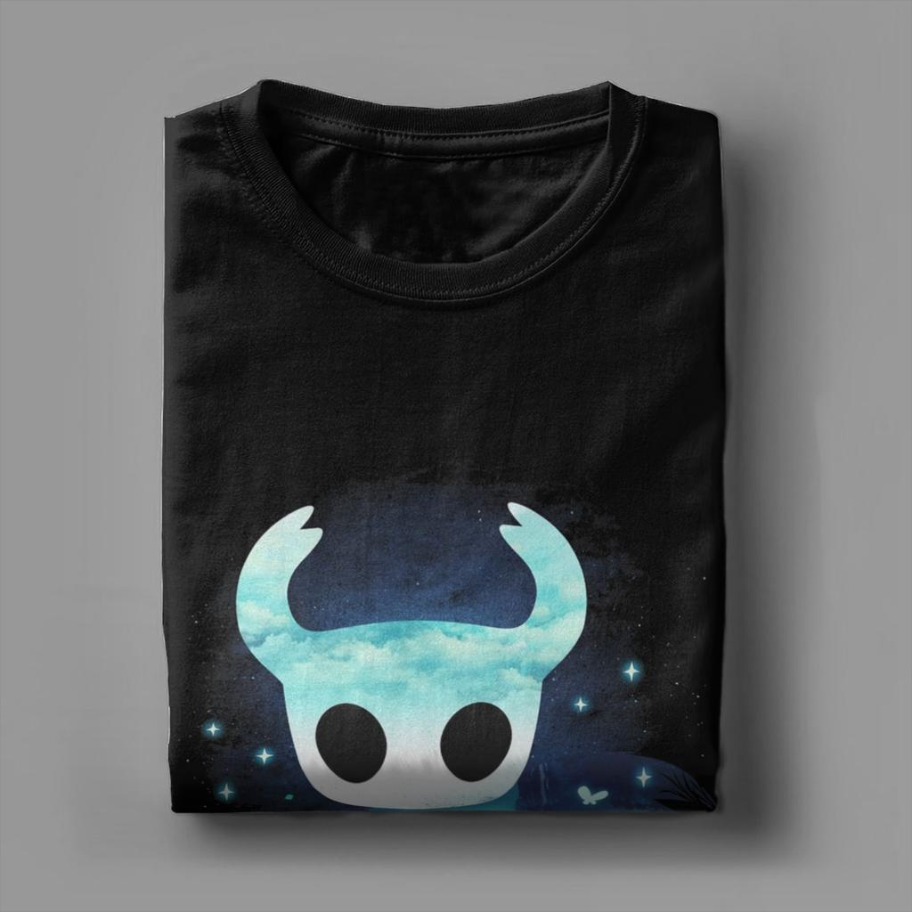 Herren T-Shirt Hollow Knight Silksong Lustiges Baumwoll-T-Shirt Kurzarm T-Shirts Rundhals Kleidung Grafikdruck