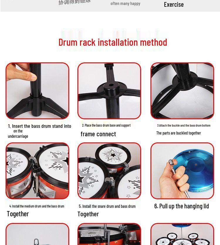 Children's Beginner Jazz Drum & Ukulele Set (Ages 2-6)