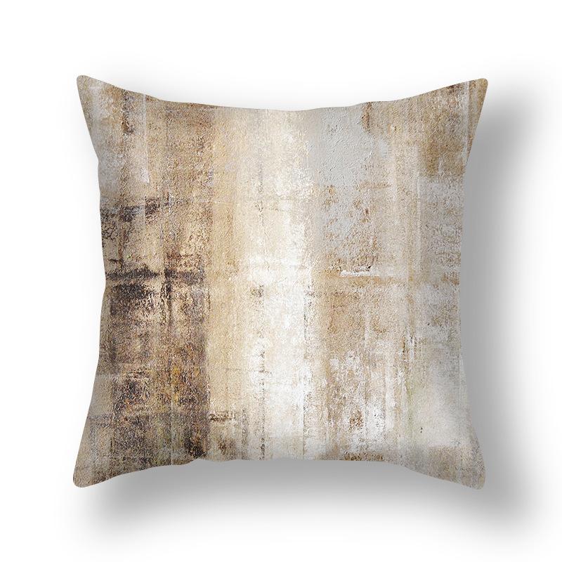 Ins Style Contrast Color Pillow Cover Polyester Printing Simple Versatile Sofa Pillow Living Room Decoration Chair Cushion