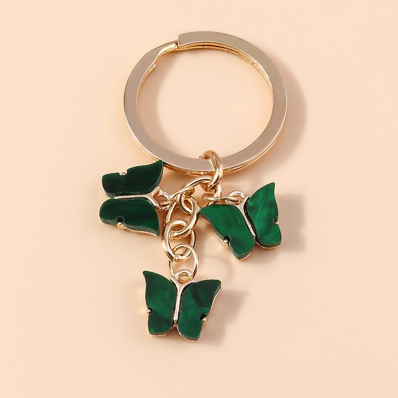 Cute Colorful Butterfly Keychains Enamel Animal Keyrings Souvenir Gift for Women Men Handbag Pendants Key Chains DIY Accessories