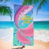 Black Gold Mandala Beach Towel Bohemian Floral Quick Dry Polyester Bath Towel for Summer Vacation Sandproof Swim Pool Blanket