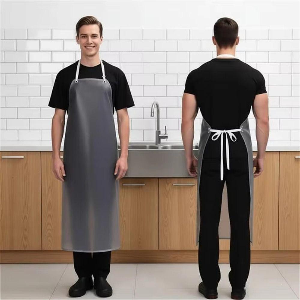 Thickened Cafeteria Apron Translucent PVC Apron New Kitchen Apron  for Men Women