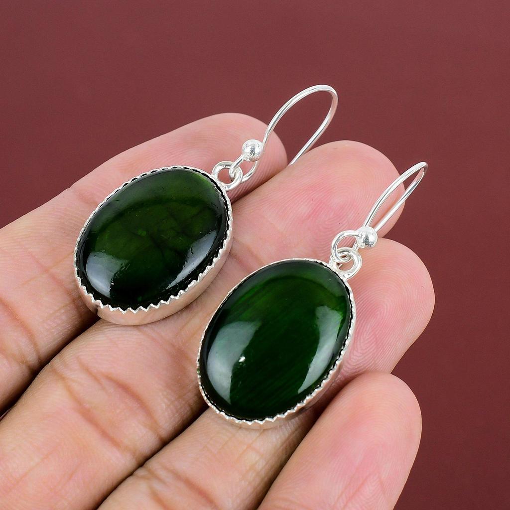 Green Fire Labradorite Earring Genuine Gemstone Earring 925 Sterling Silver Earring Handmade Earring Gifts For Her Real Labradorite Jewelry