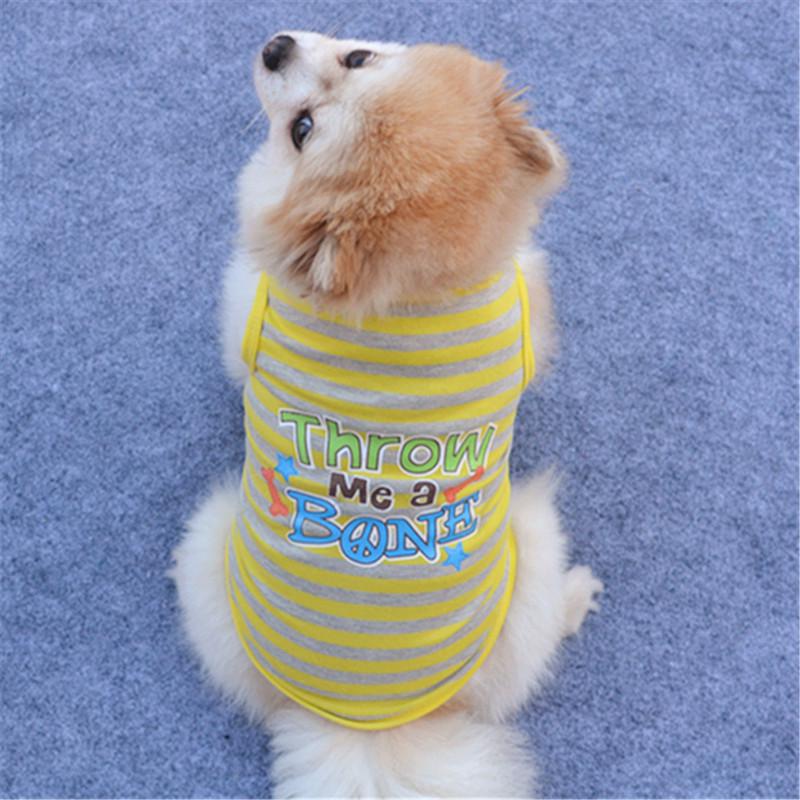 Pet Spring and Summer Striped Vest, Elastic, Puppy Sweat Vest