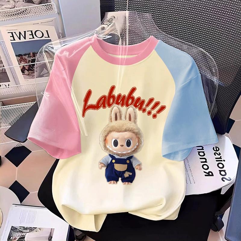 Monster Elf Cartoon Grafik labubu Kinder Bedrucktes T-Shirt Sommer Herren und Damen Lässiges Outdoor Kurzarm T-Shirt Mädchen Top