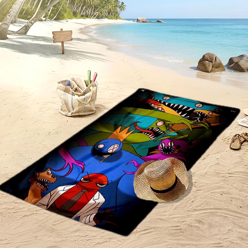 Rainbow Friends Beach Towel, Soft Absorbent Quick‑Dry Towel for Beach Pool Swimming Travel Home