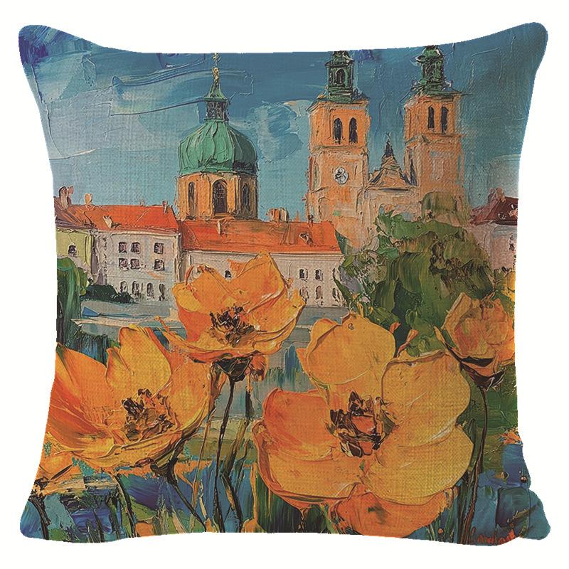 

New Nordic Urban Flower Sea Art Pillowcase for Festival Decoration and Car Cushion Cover 45 * 45 separate pillow cover