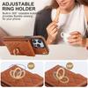 Crossbody Lanyard Leather Wallet Card Phone Case for iPhone 17 Air 16E 16 15 Pro Max 14 Plus 13 12 11 X XS XR Ring Flip Cover
