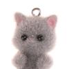 2Pcs Cat Bear Pendant Kawaii 3D Fluffy Flocking Charms Miniature Dolls Keychain Necklace Pendant Diy Crafts Jewelry Make