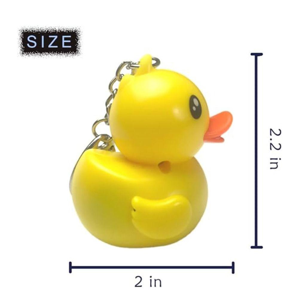 Animal Shape Sound Light Keychain Model Doll LED Duck Keyring  Children's Gifts