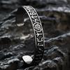 Viking Symbol Stainless Steel Retro Open Cuff Bangle Nordic Style C Bracelet
