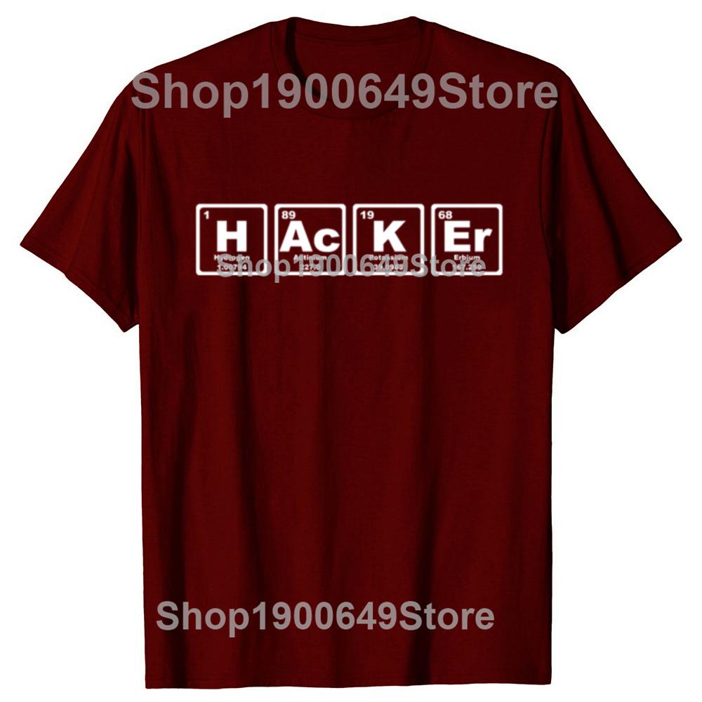 Hacker Periodic Table Security Professional Funny Programmer TShirt Short Sleeve Coder T Shirt Anime Graphic Tshirt Hip Hop