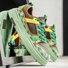 Fashion Men's Low Help Shoes 2025 Spring Autumn New Comfortable Breathable Platform Sneakers Fashion Cross Tied Non Slip Casual Flats