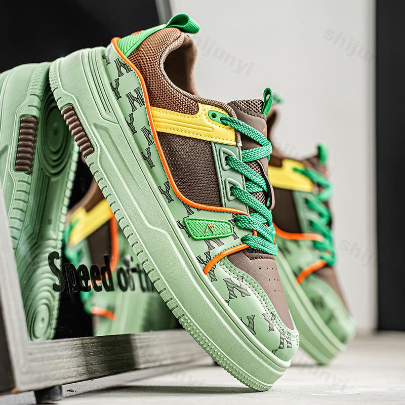 Fashion Men's Low Help Shoes 2025 Spring Autumn New Comfortable Breathable Platform Sneakers Fashion Cross Tied Non Slip Casual Flats